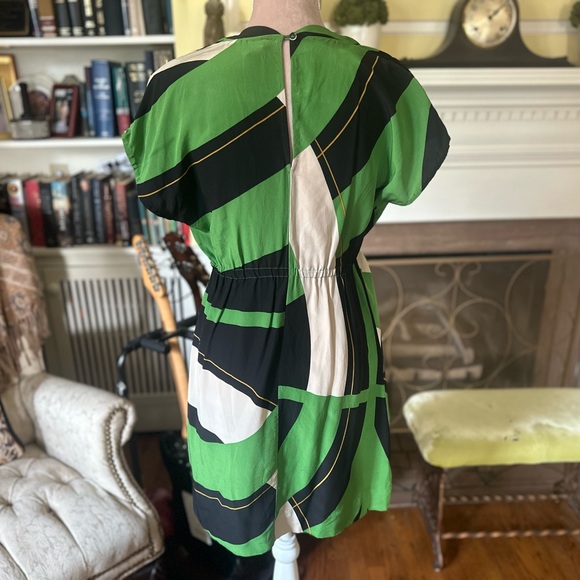 Anthropologie - A Common Thread Geometric print Silk and velvet dress Medium GUC - Picture 2 of 11